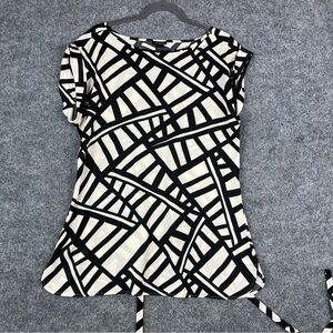 Ann Taylor Monochrome Patterned Blouse